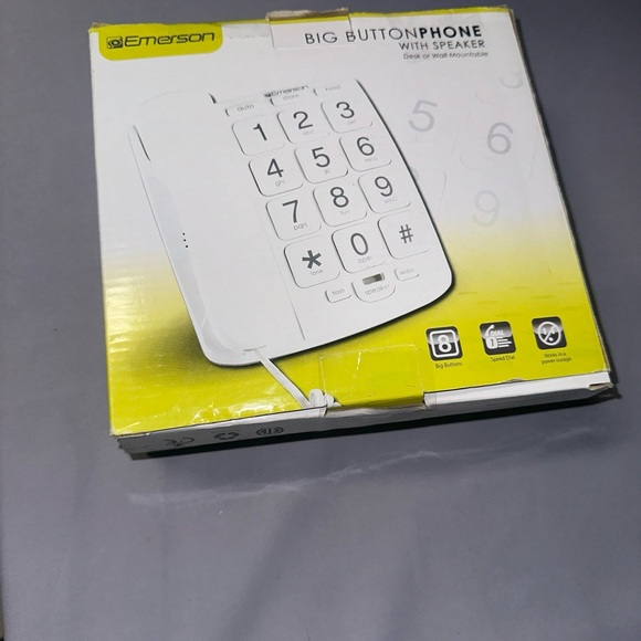 NEW Emerson Big Button Corded Phone Speaker EM300 Senior Citizen Vision Impaired - Picture 4 of 6
